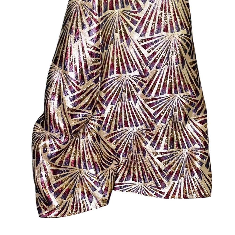 Night Way Collections Gold and Purple Art Deco Shimmer Formal Dress - Picture 7 of 16